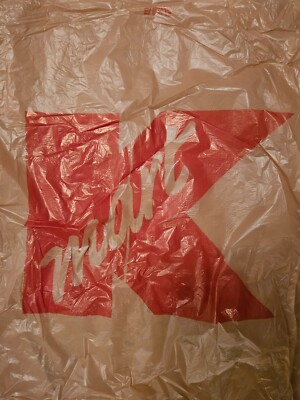 #ad VINTAGE KMart Brown Plastic Shopping Bag $9.98