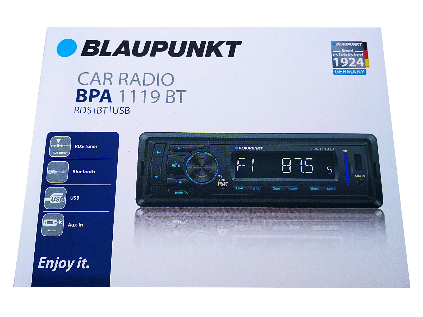 Autoradio Blaupunkt BPA1119BT 1 DIN - Bluetooth, USB, Frontale AUX E SD, Nero - Foto 3