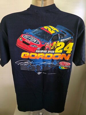 Jeff Gordon NASCAR T-Shirt Vintage Winners Circle Du Pont Blue Medium