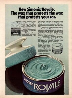 #ad Simoniz Royale Wax Car Finish Vintage Print Ad 1972 $14.99