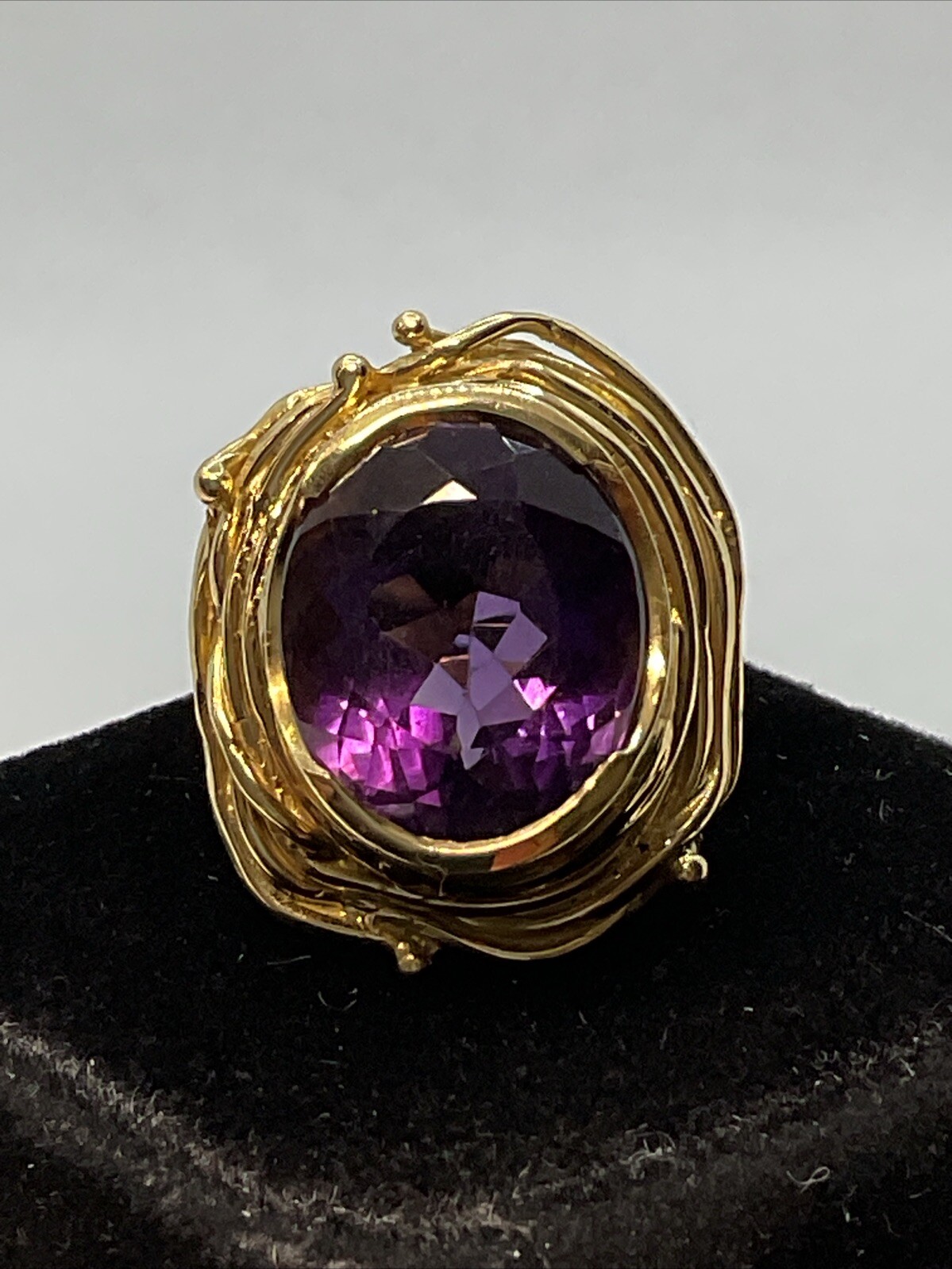 IMPRESSIVE MASSIVE Solid 18K (750) Yellow Gold Am… - image 4