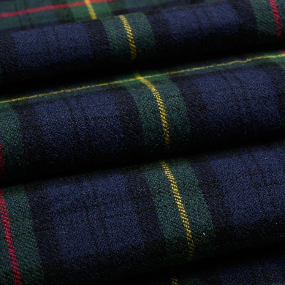 Blue and Green Tartan Plaid Cotton Flannel Fabric - 60" Wide - Sold by the Yard - Image 3 of 4