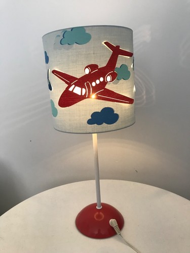 B&Q - Flugzeug Lampenschirm SET 25cm B x 20cm H und passende Nachttischlampe