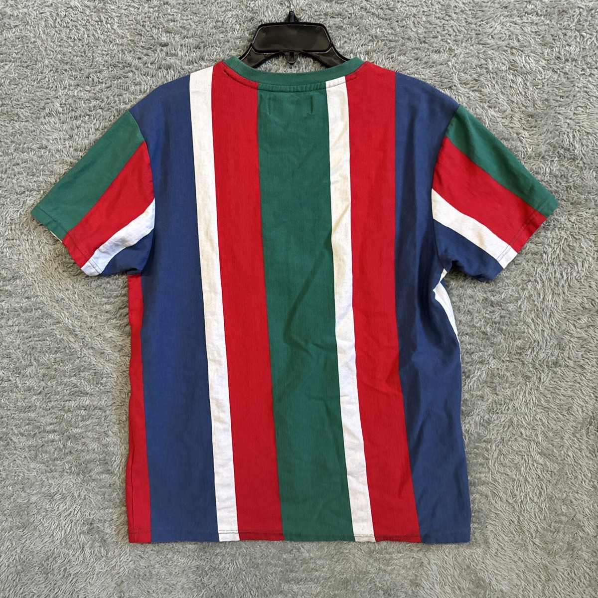 VTG Karl Kani Mens Vertical Striped Multicolor Short Sleeve