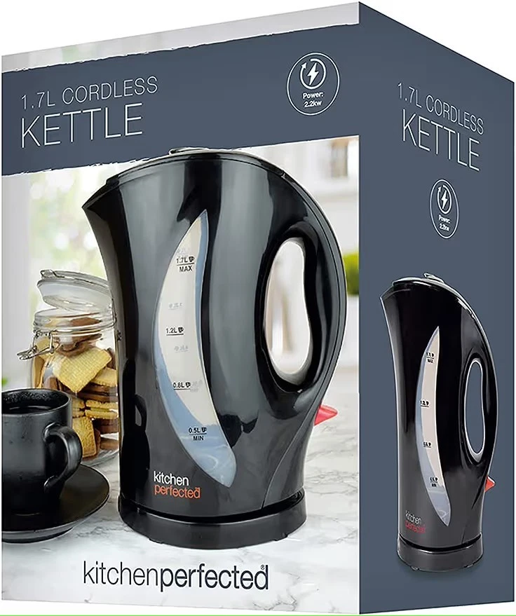 Kitchen Perfected 2000W 1.7L Electric Cordless Kettle - Dual Water Level Windows
