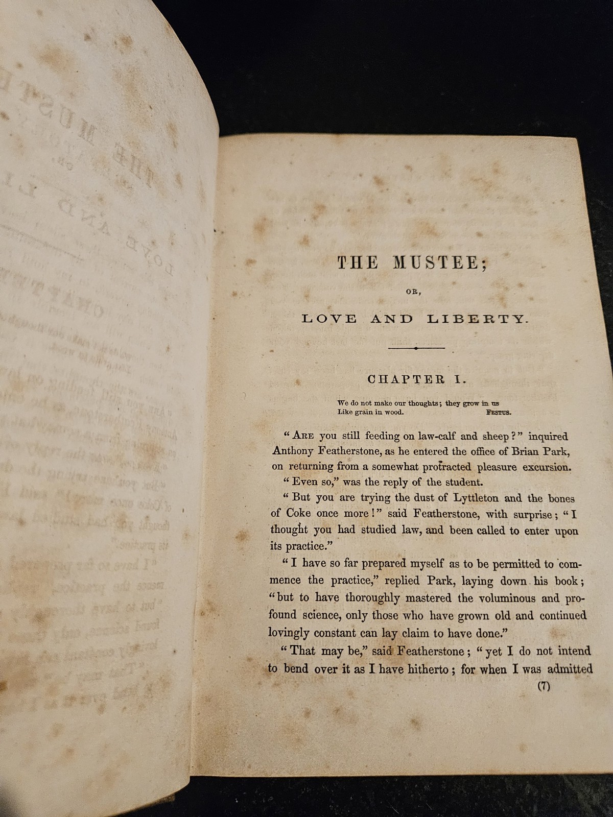 THE MUSTEE or Love and Liberty By BF Presbury Original 1859 Antique Book 1st Ed