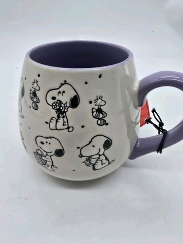 Peanuts 16 fl oz Mug Cup SNOOPY & WOODSTOCK EASTER BASKET & EGGS - Picture 9 of 10