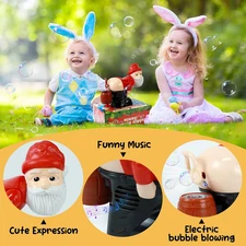 Funny Santa Bubble Butt Machine Toy Automatic Bubble Blower + Music Light Gift