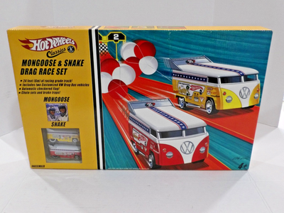 HOTWHEELS SNAKE & MONGOOSE VW BUS DRAG RACE SET SEALED BOX