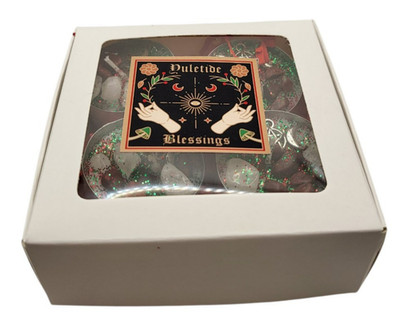 Yule Tea Lights Candles Pagan Wiccan Witch Witchy Alter Crystals Charms Set