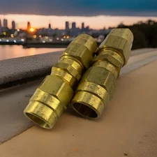 2 - KIMBALL MIDWEST 33806BY06 3/8” MENDER 3/8” HOSE  COUPLER BRASS AIR LINE 338B