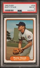 Rusty Staub#536 (1982 Fleer Baseball Card) PSA 8 Near Mint/Mint | 93225427