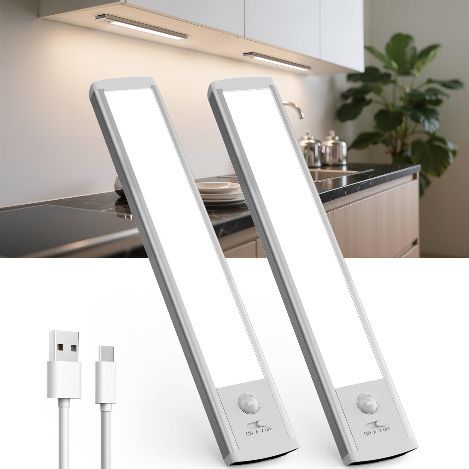 Barra LED Armadio Sensore Movimento Wireless - Luce Sottopensile