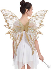 Large Fairy Wings for Adults Women 31.5in Butterfly Costume Set