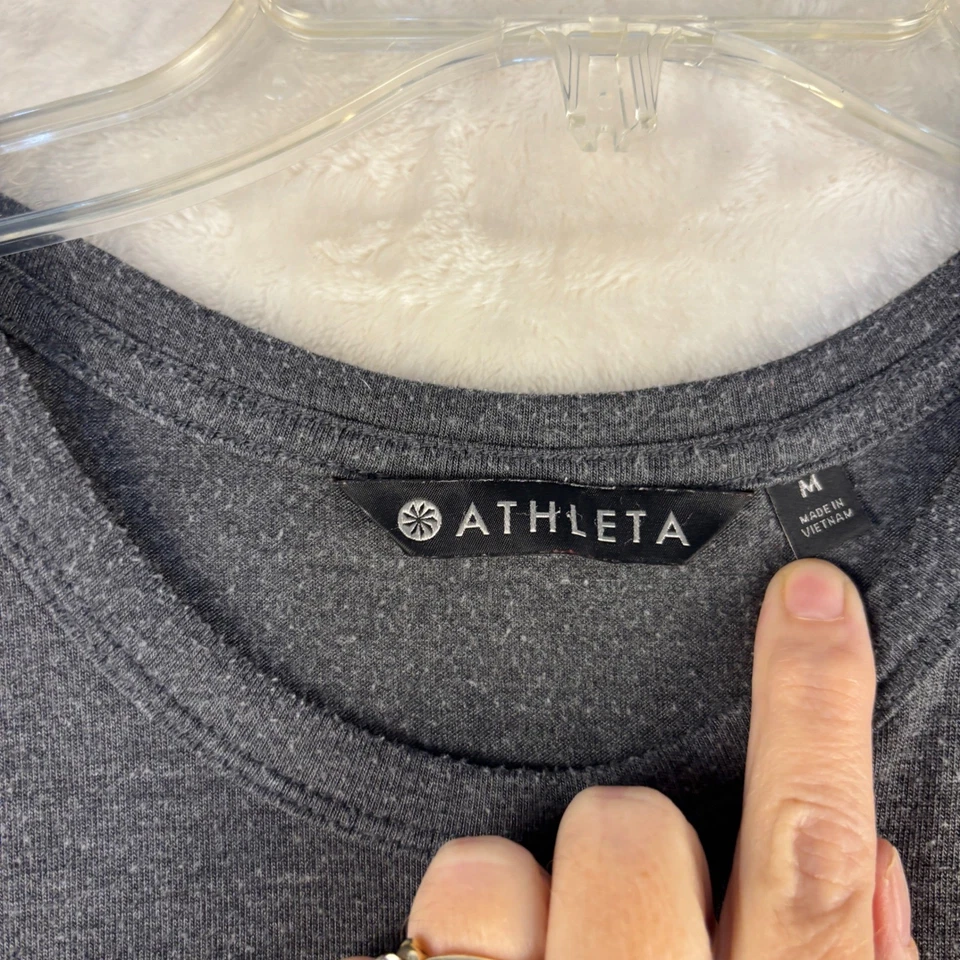 Camiseta sin mangas Athleta gris espalda deportiva para mujer mediana mezcla modal entrenamiento atletismo Foto 3 de 4