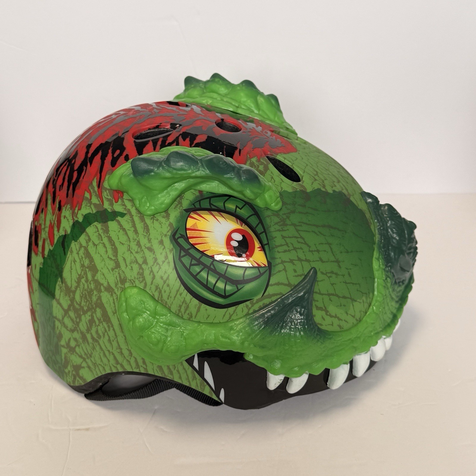 Raskullz ML-009S 14 Helmet T-Rex Awesome Green Child Small 5