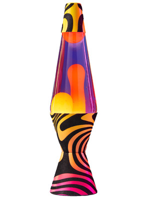 Set of 2 14.5'' LAVA Lamp Groovy Gradient Flocked Yellow/Purple