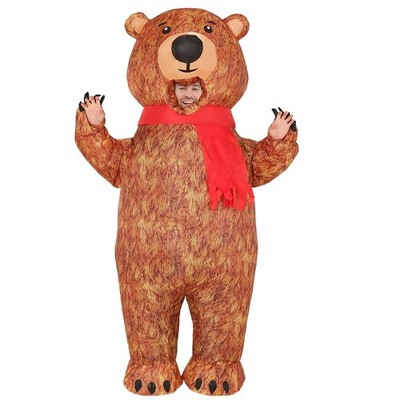 Adult Inflatable Bear Costume Air Blow Up Funny Fancy Suit Animal Costume