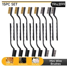 15x Small Wire Brush Set Stainless Steel Wire Brush DIY Paint Rust-Remover Tool