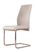 Image of LORENZO x2 Faux Leather Deep Foam Padded Dining Chairs Silver Chrome Metal Legs