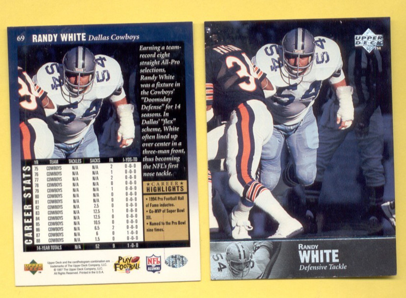 1997 Upper Deck Legends RANDY WHITE Dallas Cowboys Card