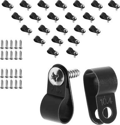 120pcs 3/8 Inch R-Type Cable Clamps Nylon Wire Clips with M4 Screws Mounting