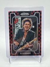 KEITH RICHARDS 2025 PANINI PRIZM ROLLING STONES BLACK RED CHECKER #46 SP #99/179