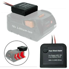 Power Wheels Adapter 14AWG Dock Power Connector for Ridgid For AEG 18V Battery