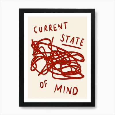 Current State of Mind Rot Kunstdruck Gerahmt Wandbild Poster Leinwanddruck Bild