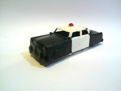 Goodee Police Car - Vintage 1950s Black & White Tootsie Toy, Midgetoy, Hubley