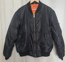 Rothco MA-1 Flight Flyers Intermediate MIL-J-6141 USAF Jacket Mens Large Black