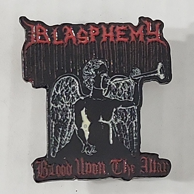 BLASPHEMY Blood Upon The Altar PIN BADGE Band Logo Red Black