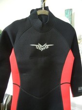 SEA SKIN BOYS FULL LENGTH BLACK/RED 3MM NEOPRENE BACK ZIP UP WETSUIT SIZE 12 NEW