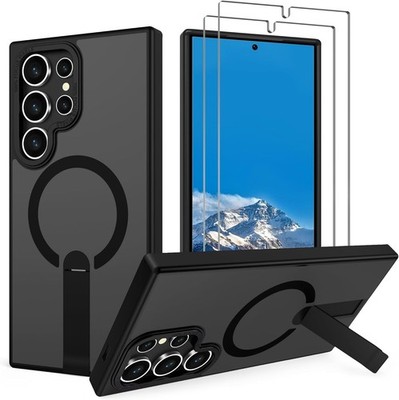 Samsung Galaxy S24 Ultra Case with 2 PCS Screen Protector and Built-in Kickstand
