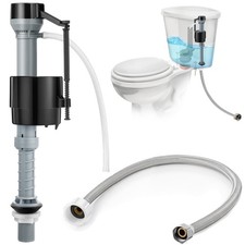 Universal Toilet Fill Valve 3.74 x 10.83 x 0.1 inches, black and grey