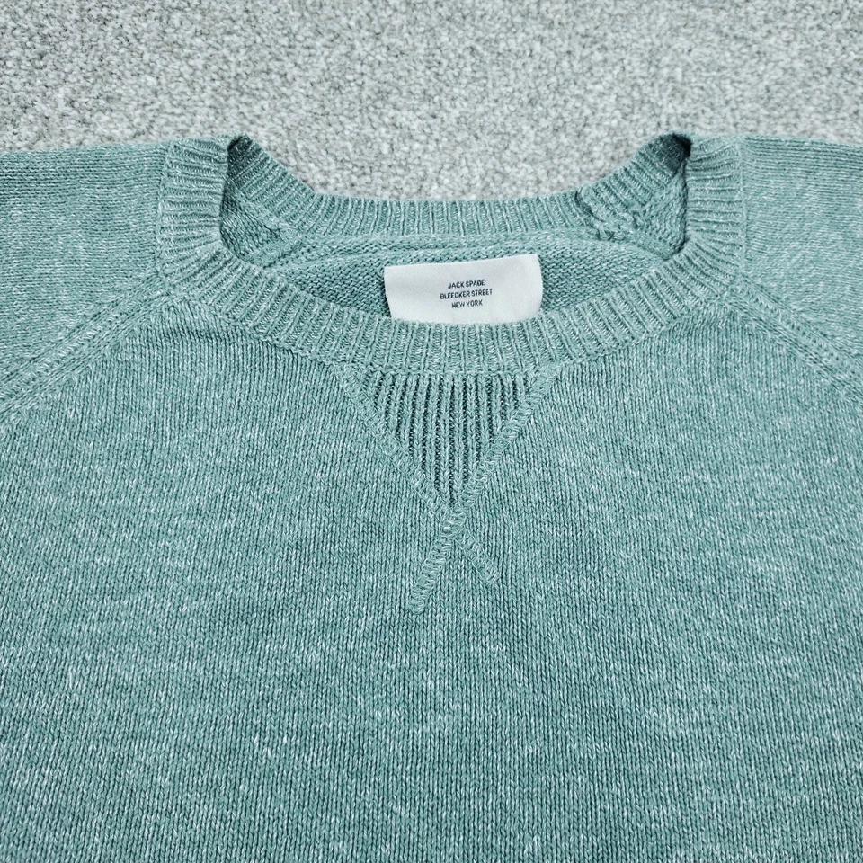 Jack Spade Men's Cotton Linen Crewneck Pullover Sweater Minimalist Green Large - Image 2 of 4