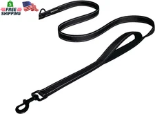 Heavy Duty Dog Leash 6ft w 2 Padded Handles Traffic Control for Large Dogs