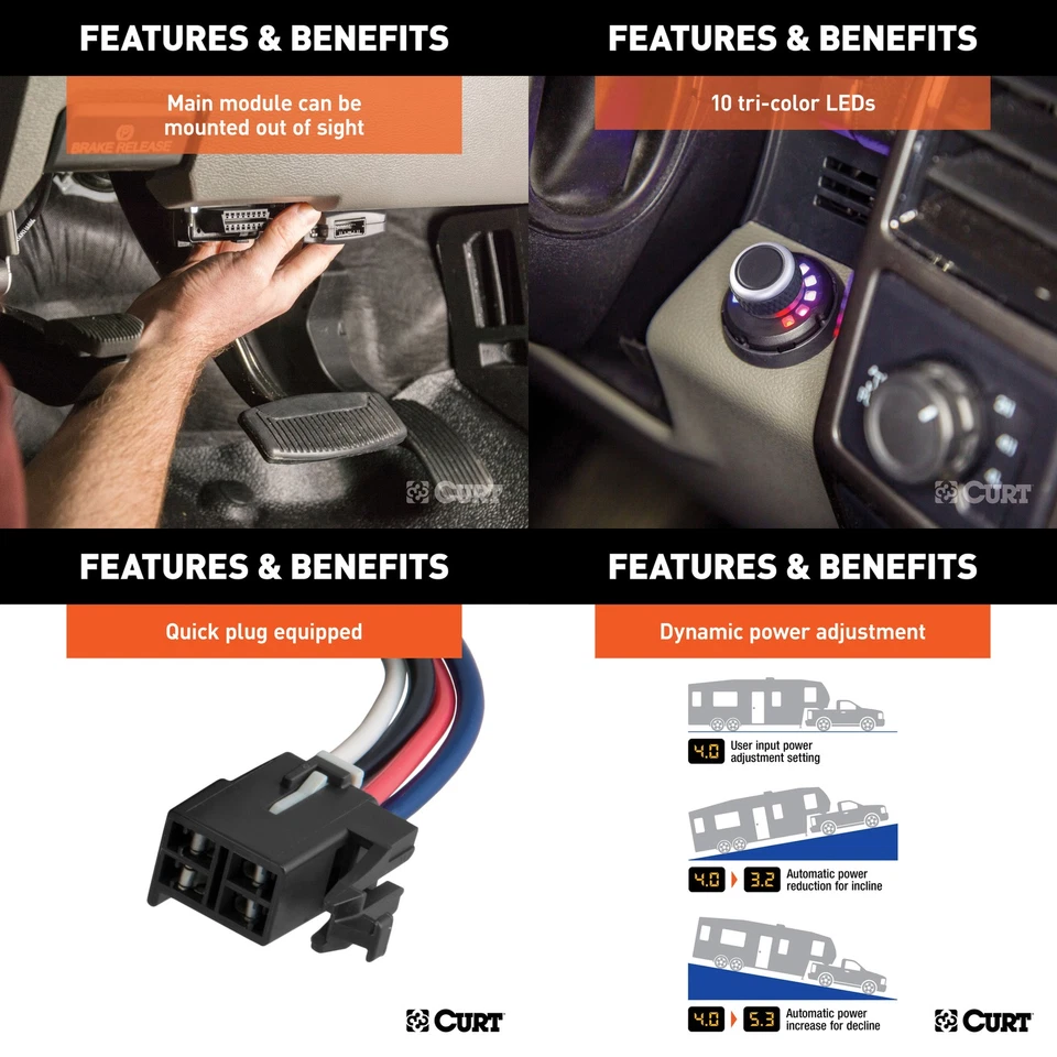 Trailer Brake Controller Wiring Harness - Factory Plug CURT Spectrum 51170 51382 - Image 3 of 4