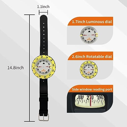  Dive Compass AF-Q60A Waterproof, Durable, Compact. Wrist Strap Type Compass  - Picture 5 of 6