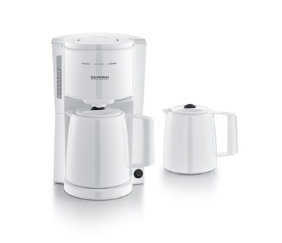 Severin KA 9309   Filterkaffeemaschine   2x Thermoskanne   Weiß