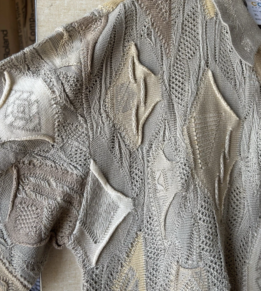 Vtg Coogi Short Sleeve Collared Cotton Knit Biggie Hip Hop Sweater Sz XL - Image 3 of 4