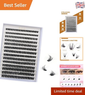 Silky 280 Stück Cluster Wimpern, 8-16 mm D Curl - einfache DIY-Verlängerungen für alle