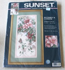 NEW Dimensions Sunset Butterfly Clematis 7 X 16 Cross Stitch Kit 13686 Sealed