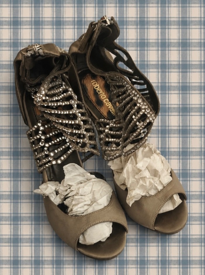 Crystal embellished Robert Cavalli platform sandals