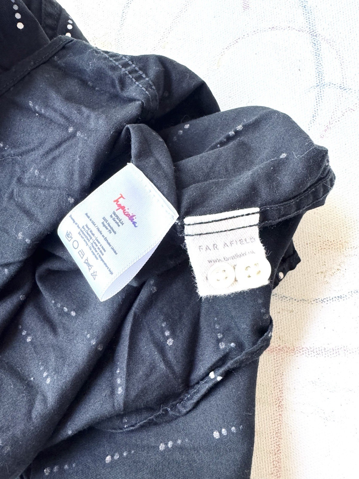 Far Afield Button-Down Shirt Repurposed with Sequ… - image 5