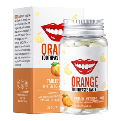 A Bottle 30 Tablets Toothpaste Fresh Breath Deep Cleaning Whitening Toothpaste 