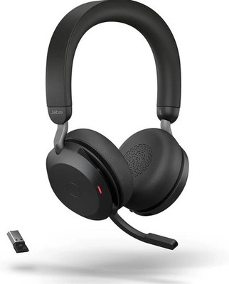 Jabra Evolve2 75 Black Wireless Bluetooth USB Noise Canceling Stereo Headset