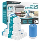 Travel Vacuum Bags for Luggage with Rechargeable Air Pump, 26 Pack Carry-On Size