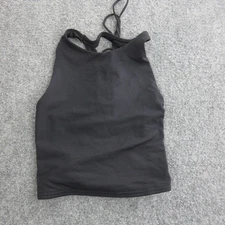 Alo Yoga Shirt Womens Small Black Lace Up Back Tank Top Athleisure Workout