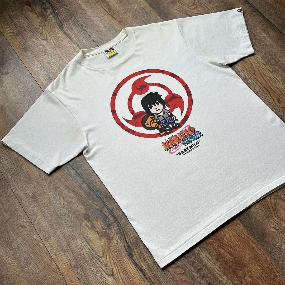 Bape x Naruto Milo Sasuke Sharingan T-shirt Size XL Made in Japan